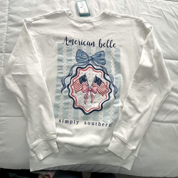 Simply Southern Tops - Simply Southern American Belle Sweatshirt. Size XS/S